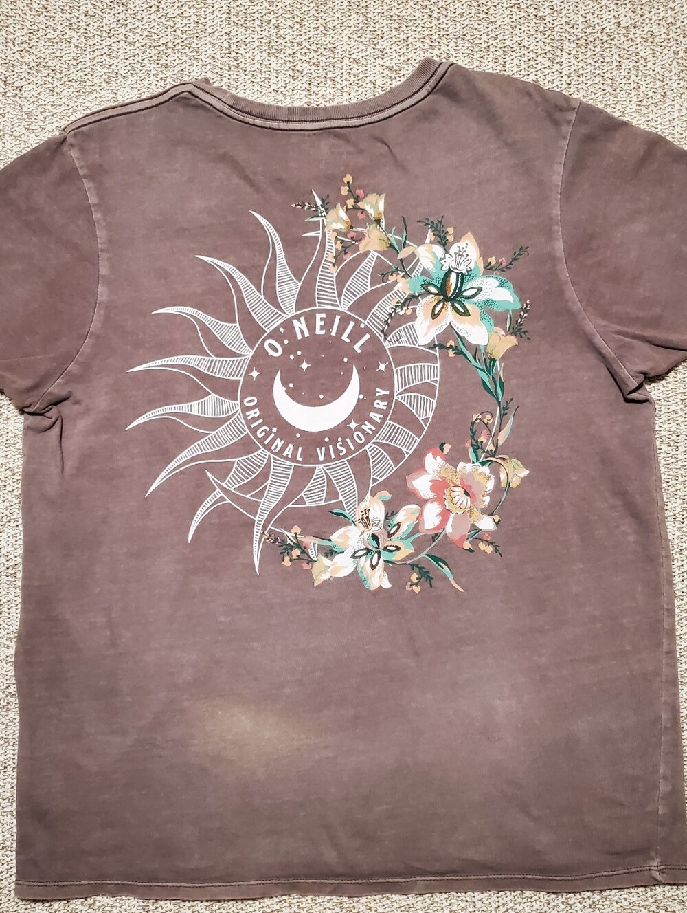 O'Neill Mauve Short-Sleeve Tee with Floral Sun Graphic